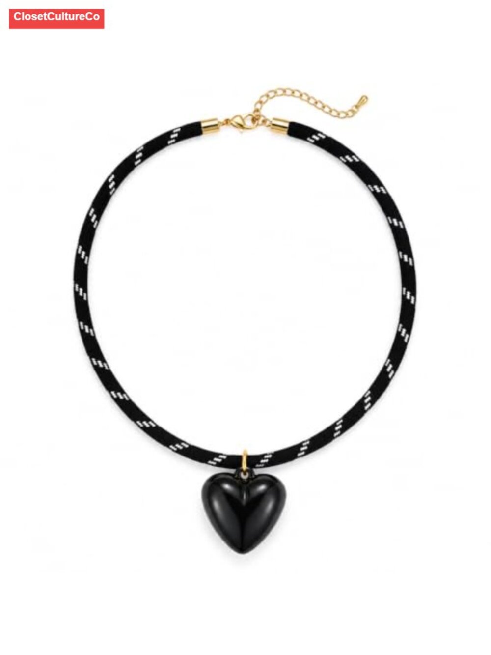 Chunky Heart Pendant Necklace Paracord Cord Adjustable Statement Jewelry